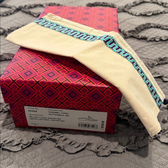 Tory Burch Caramel Shearling Sandals - Picture 3 of 5